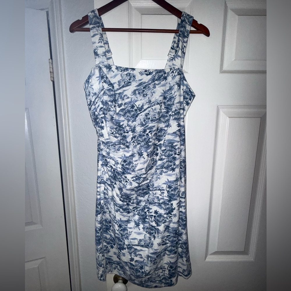 NWT Abercrombie & Fitch Blue and White Linen Mini Dress